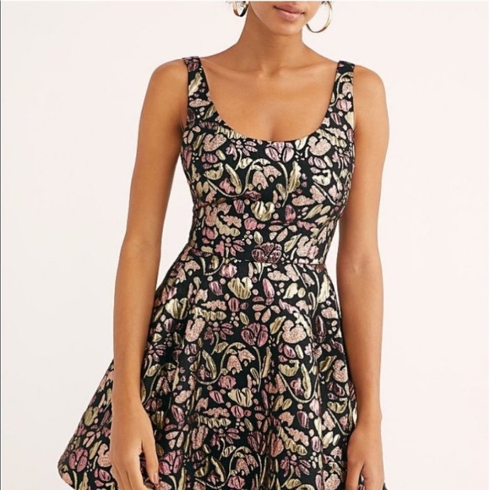 Free People Sparkle Deluxe Mini Dress in Black NWT